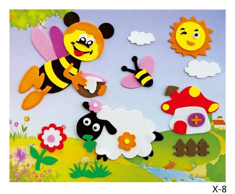 Jardim de Infância Happyxuan Projetos Lote Crianças Faça Você Mesmo Art Craft Kits Grupo Brinquedo Educativo Espuma Eva Adesivos Artesanal Criativa Meninas Presente 8 - 30 Brinquedo artesanal