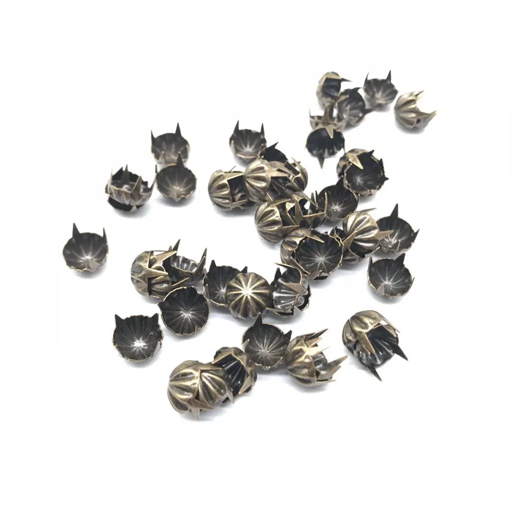50pcs Metal Pumpkin Studs Claw Rivet Leathercraft Punk for Bags Jeans Belt Decoration