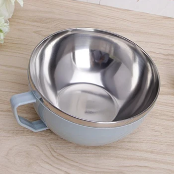 

900ml Stainless Steel Noodle Bowl Rice Bowl Soup Bowls with Handle Food Container