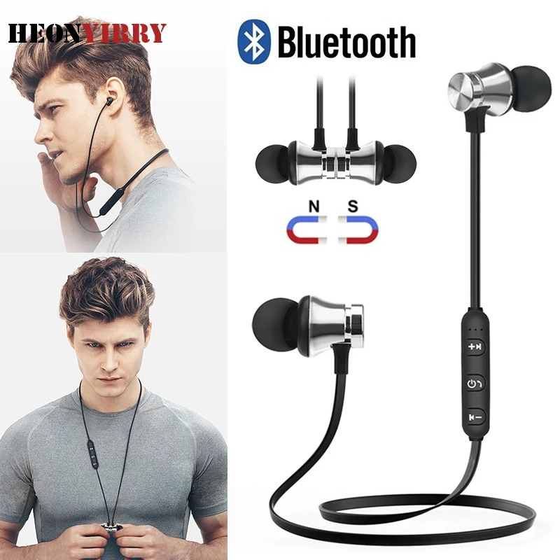 

Metal Sports Wireless Headphones Bluetooth Earphone Sweat Proof Earphone Magnetic Earpiece Stereo Headset for Mobile Phone
