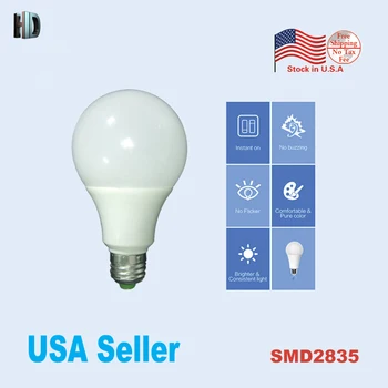 

US stock 5 pcs/lot 12w 5w hot sale led bulb light plastic led bulb lamp with E26 base replace energy-saving bulb 6500 k