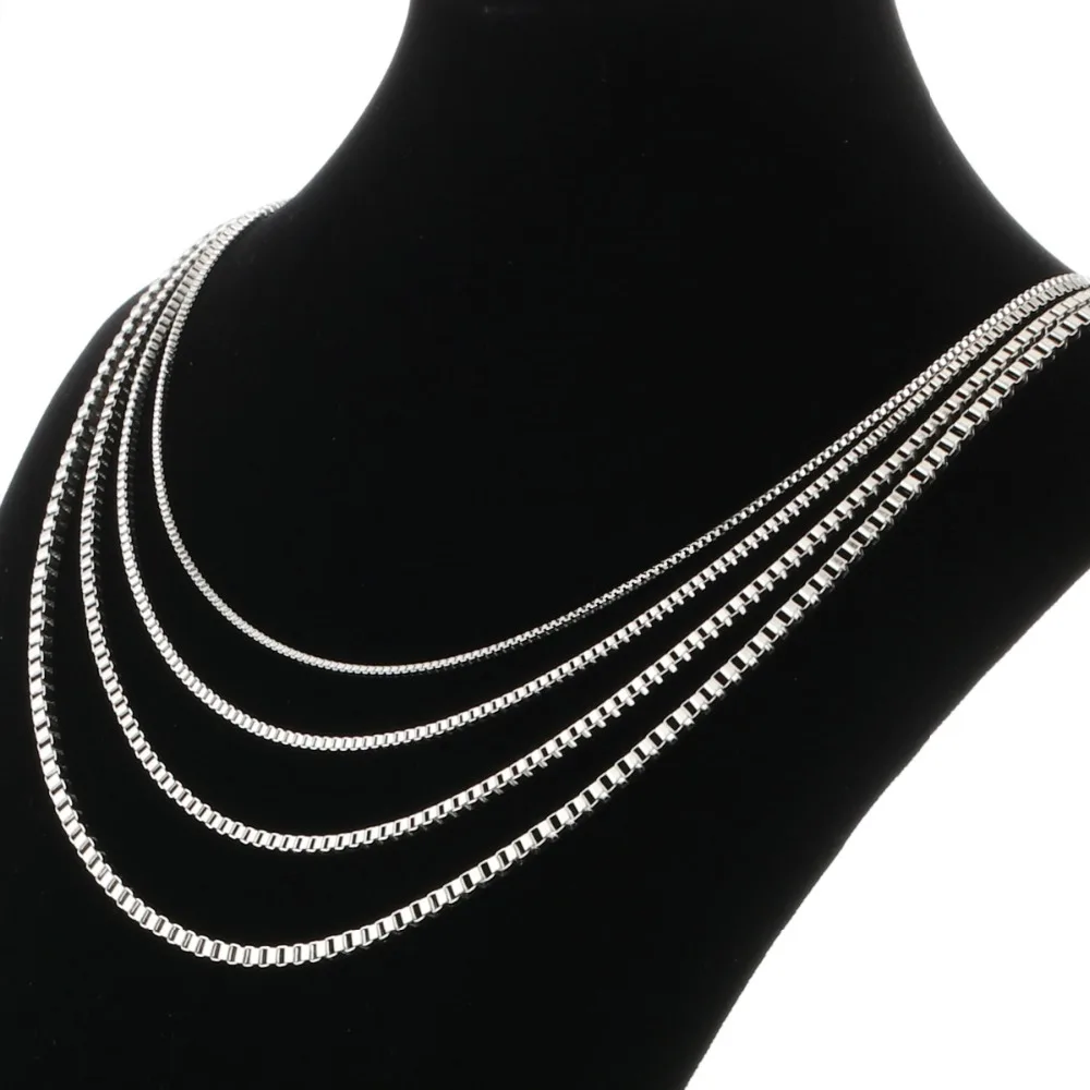 Винтаж Серебряный цвет заявление ожерелья для мужчин Jewelry нержавеющая сталь цепочки с прямоугольными звеньями для женщин колье мать подарки воротник FN16