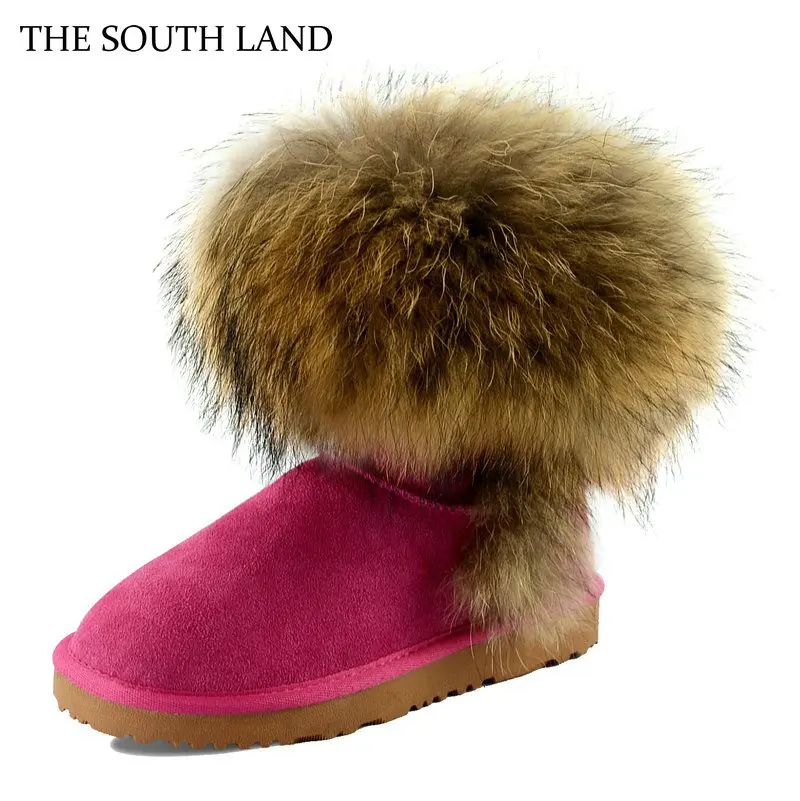 PHÍA NAM LAND Da Chính Hãng + Bất Gấu Trúc Boots 25-40 size giày tuyết lông khởi động phụ nữ của mùa đông giày, thiết kế Thương Hiệu giày