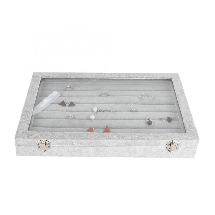Jewelry Storage Box packaging Necklace Earrings Display Tray Holder Organizer box for jewelry earring holder - Цвет: Ring