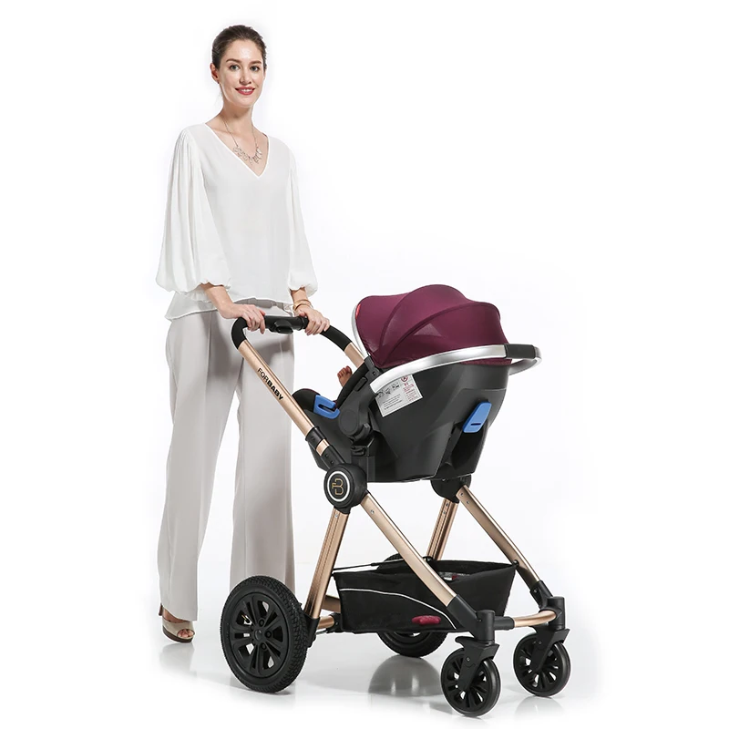 Роскошная детская коляска 3 в 1 с автомобильным сиденьем, высокая Ландшафтная коляска для новорожденных, дорожная система, коляска, детская тележка, прогулочная коляска