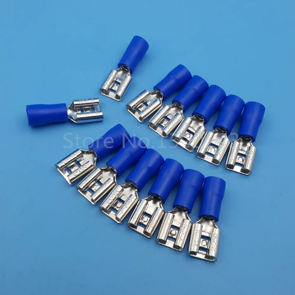 1000pcs 6.3mm Blue Fdd2250 1416awg Female Spade Insulated Quick