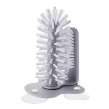 

High quality Kitchen Washing Dish Two In One Brush Suction Cup Stand Glassware Bottle Cleaner