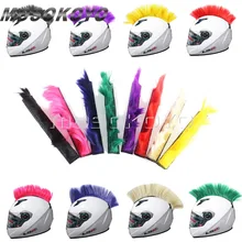 Colorato Casco Mohawk All’aperto Equitazione Cap Decorazione Casco Da Sci Snowboard Paintball Caschi Capelli Attaccato Piume Nero Rosso