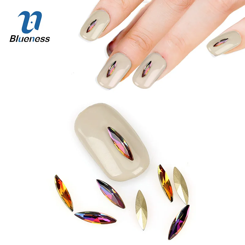 Blueness 10Pcs/Lot Charms Colorful 3D Flame Horse Eyes Design Glass