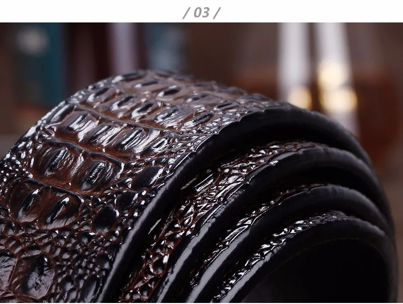 BAIEKU роскошные ремни для мужчин мужской ремень из натуральной кожи крокодила дизайнер высокого качества Бизнес Стиль
