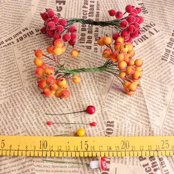 

150pcs(300Heads) High Quality Mini Pomegranate Fruits,Artificial Foam Pip Berries,DIY Decoration For Garland Hair,Wedding,Home