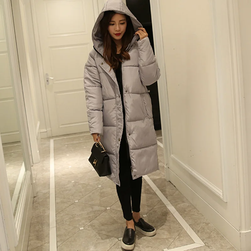 2016 Winter New Women Fashion Long Coat Thick Warm Hooded Down Parkas Jacket Cotton Padded Plus