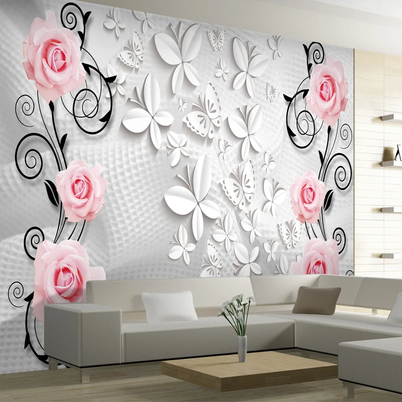 Modern Luxury wallpaper 3D wall mural papel de parede 3d photo wall paper flower contact paper papel de parede 3d  papel parede
