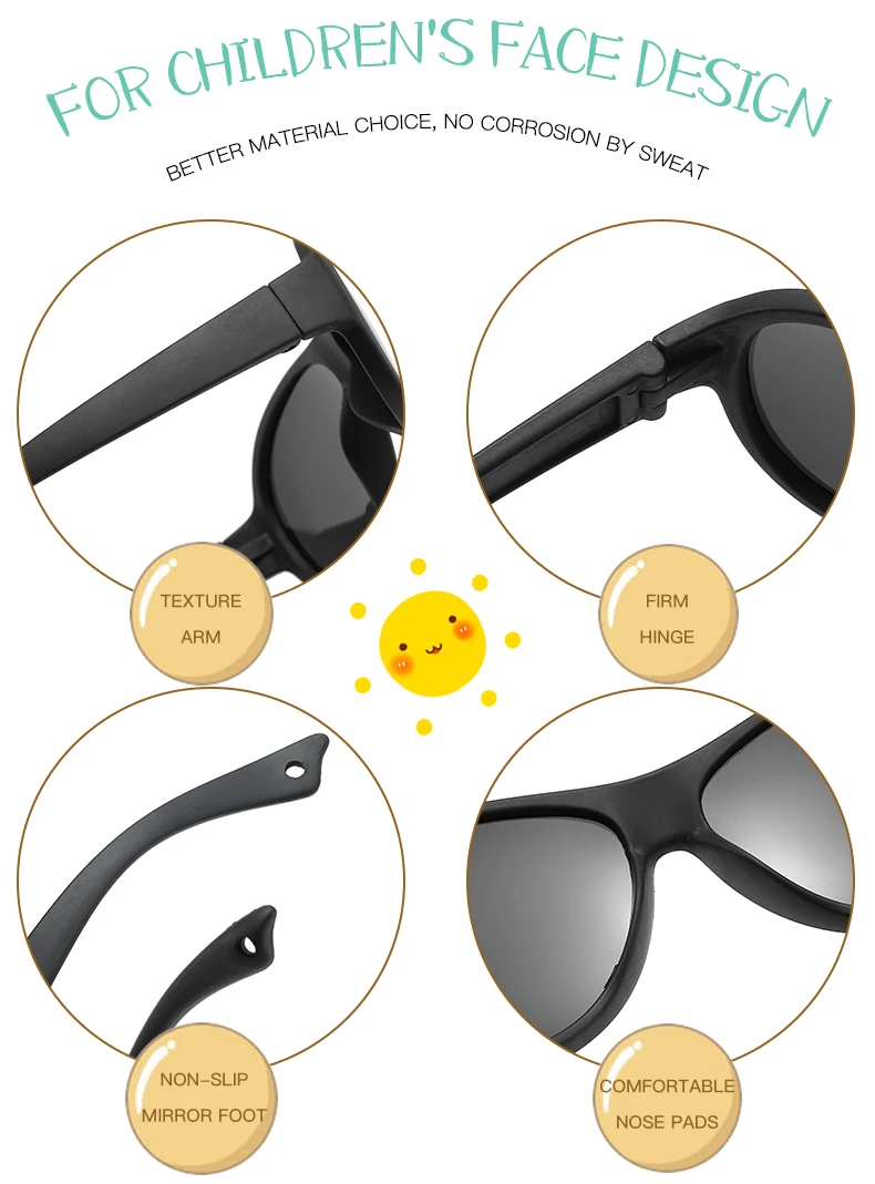 HJYBBSN детские солнцезащитные очки новая мода для мальчиков и девочек поляризованные силиконовые солнцезащитные очки