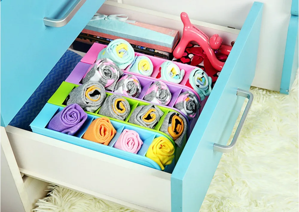 Креативный пластиковый ящик-органайзер, полезная коробка для хранения галстуков, бюстгальтеров, носков, ящик для косметики, кухонная сортировочная коробка