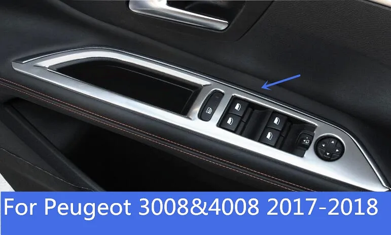 Для Peugeot 3008 & 4008 2017 2018 ABS хром переключатель окна автомобиля регулировочная крышка