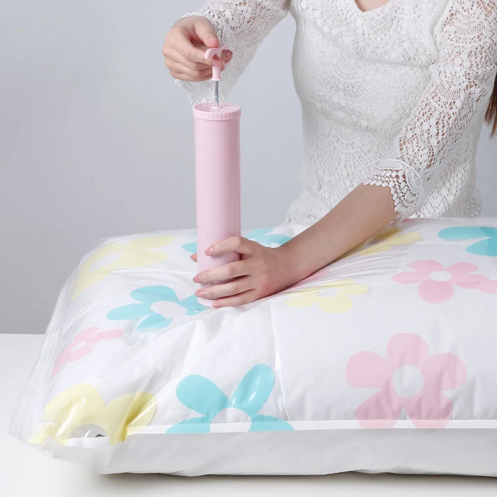 2018 T style Vacuum Compressed Bags Hand Pump Manual Compression Bags