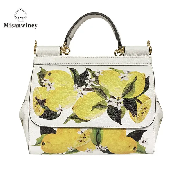 Misanwiney Luxury Italy Brand Famous Designer Handbag Lemon Bags Misanwiney Luxury Italy Brand Famous Designer Handbag Lemon Bags Fruit Bag Print Female Brief All