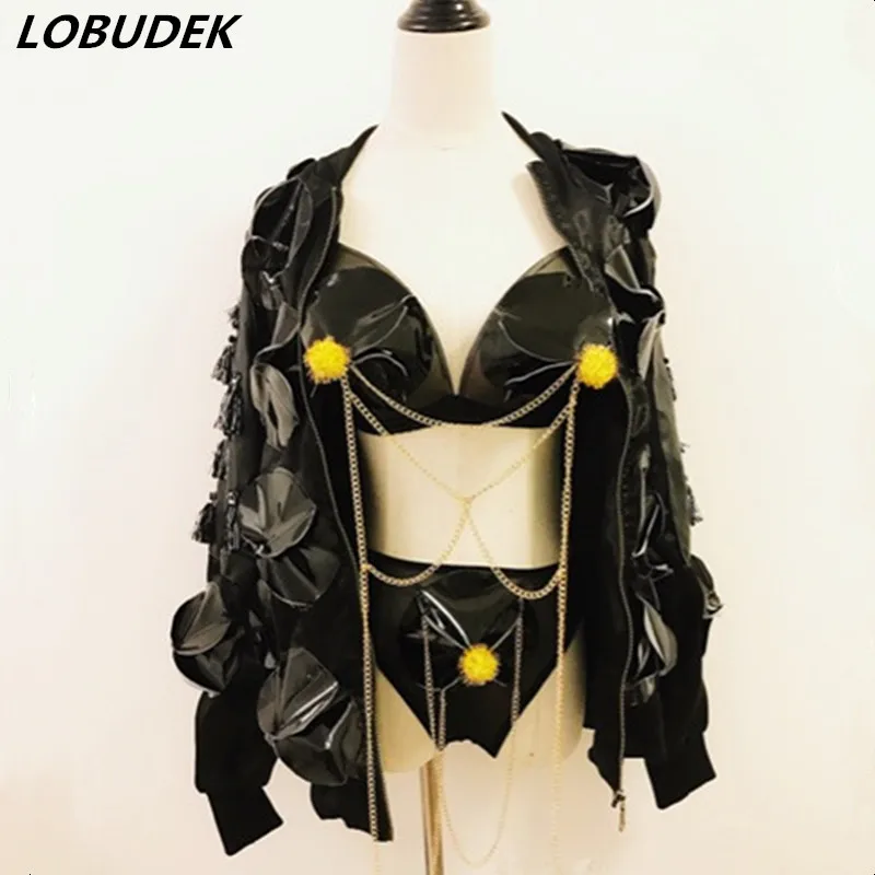 

European US style Bar Nightclub DJ singer Female Costume Party Leading dancer Jazz Hip Hop Modern dancing show sexy stage outfit