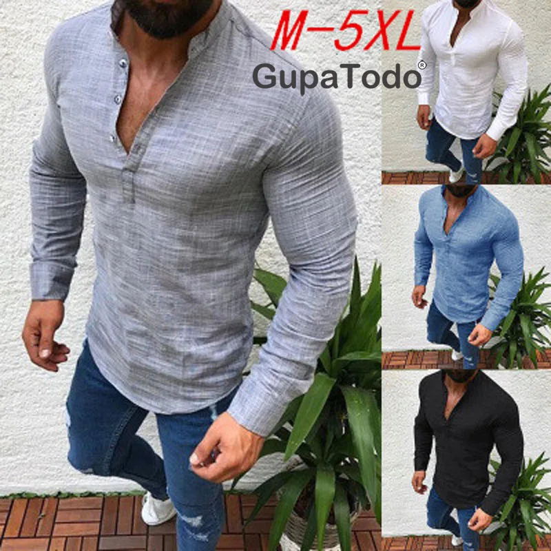 

GupaTodo 2019 Spring Autumn Features Shirts Men Casual Shirt New Arrival Long Sleeve Luxury Casual Slim Fit Male Shirts