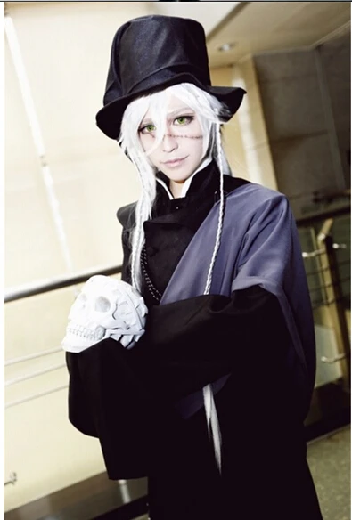 

Hot Anime Black Butler Undertaker Cosplay Costume Black Funeral Full Set Any Size Free Shipping NEW