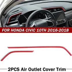 2 шт./компл. красный ABS выход кондиционера рамка Накладка для Honda Для Civic 2016 2017 2018