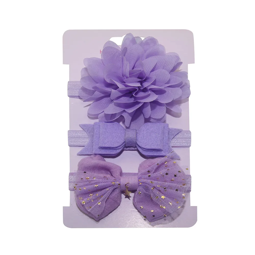 

3Pcs Kids Elastic Floral Headband Hair Girls baby Bowknot Elastic Bands Cute Girl Hair Accessories Headwear Hairband Set 2018
