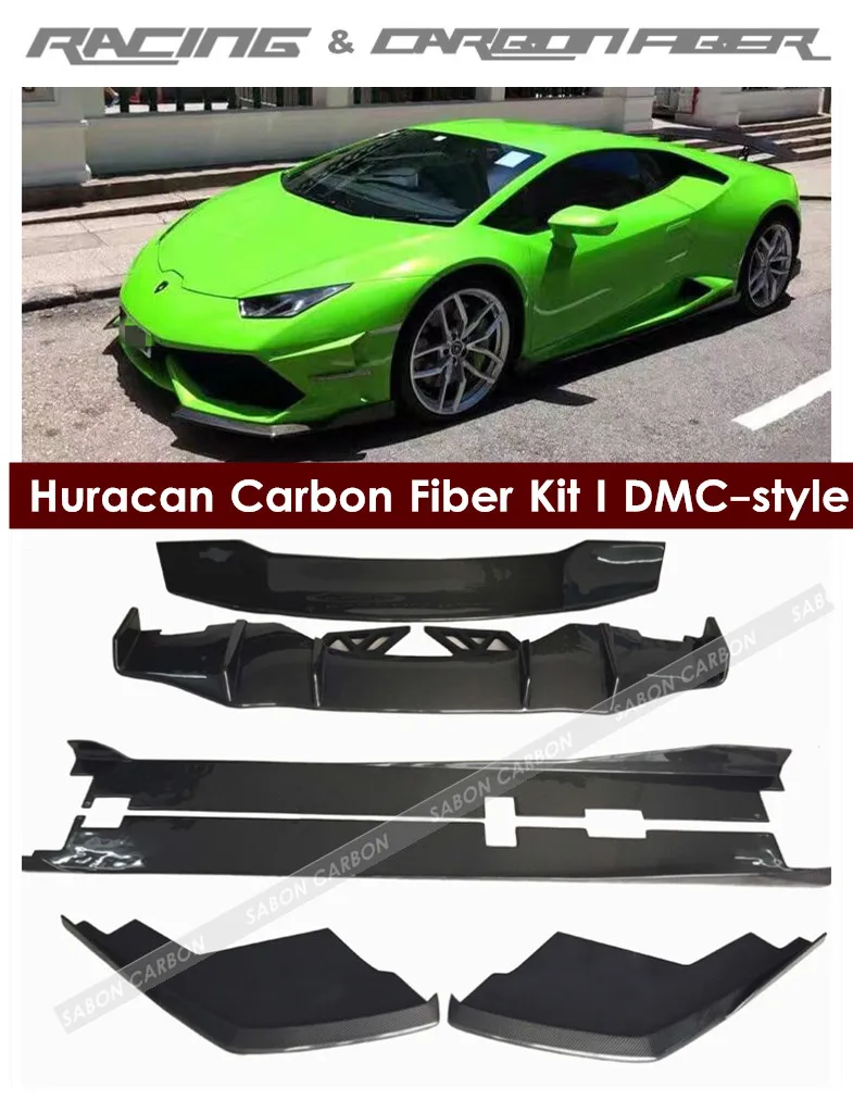 

Carbon Fiber Car body kit Front Splitters Side Skirts Diffuser Rear spoiler For Lamborghini Huracan LP610 2014-16 DMC style