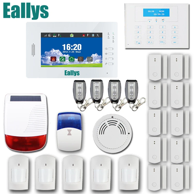 Customized Smart FSK 868MHZ alarm system with 7 inch Touch screen ,850