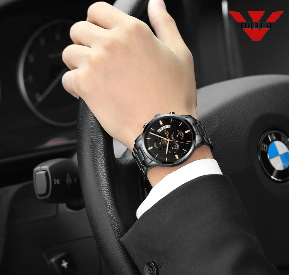  NIBOSI Luxury Brand Men Army Military Watches Men's Quartz Date Clock Man Sports Wrist Watch Relogi