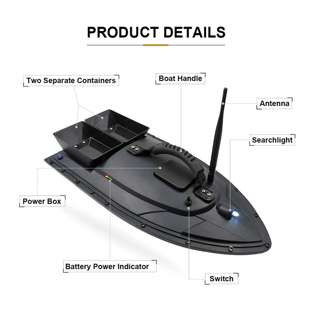 Flytec 2011-5 Fishing Tool Smart RC Bait Boat Toy Digital Automatic Frequency Modulation Remote Radio Control Device Fish Toys