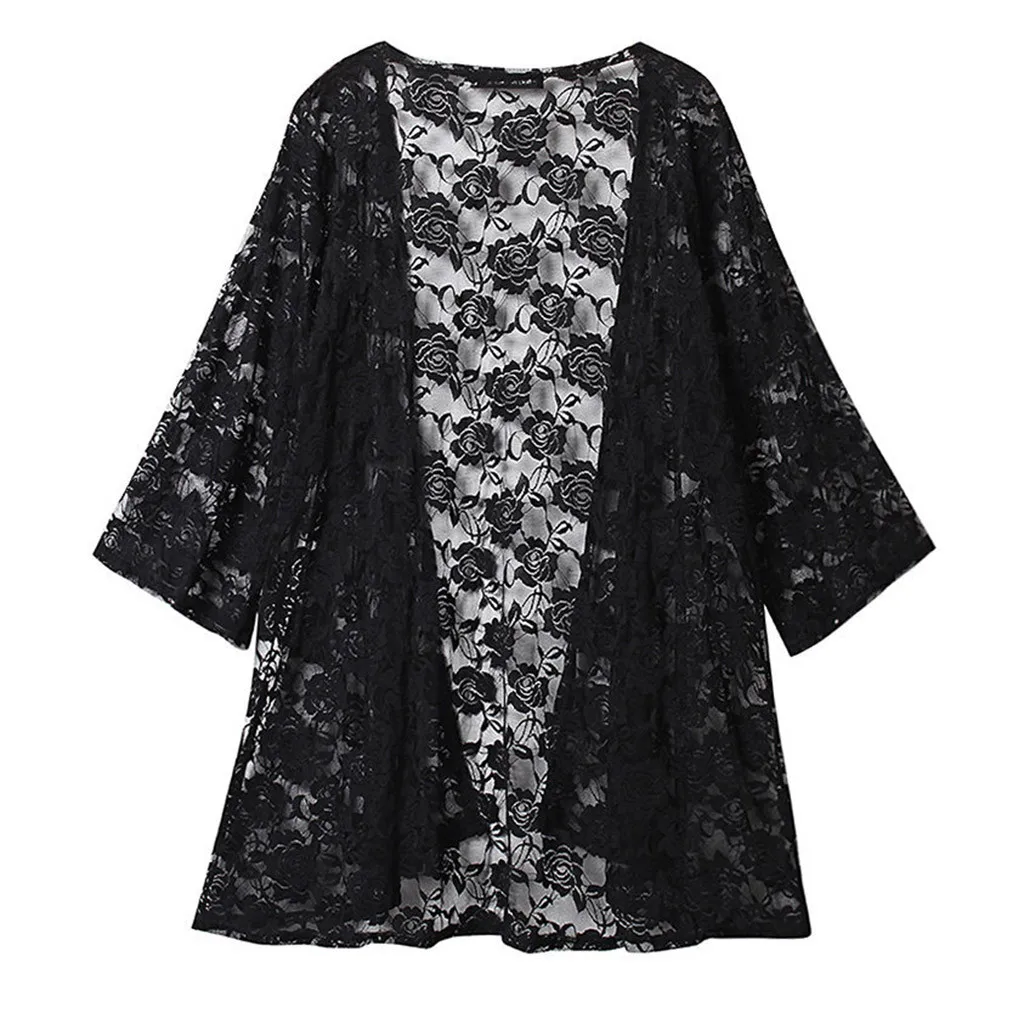 

Lace Blouse Women Cardigan Blouses Summer Vintage Kimono Kawaii Cardigan Thin Sun Protection Shirts Cover Up blusas mujer de