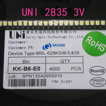 

UNI LED 4000PCS/lot Backlight High Power LED 1W 3V 1210 3528 2835 Cool white LCD Backlight for TV TV Application MSL-628KSW