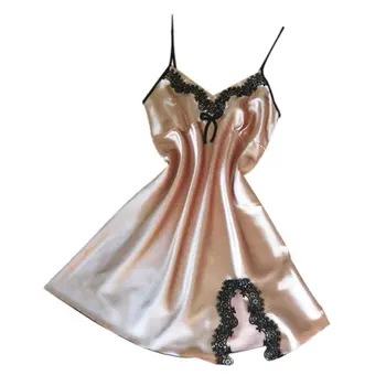 

Women Sexy Silk Robe Dress Babydoll Nightdress Nightgown Sleepwear Sexy Lingerie