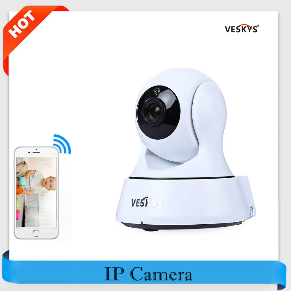 

VESKYS Baby Monitor HD 720P WiFi IP Camera Wireless 1.0MP P2P Motion Detection IR-Cut Android IOS Security IP PTZ Camera Wifi