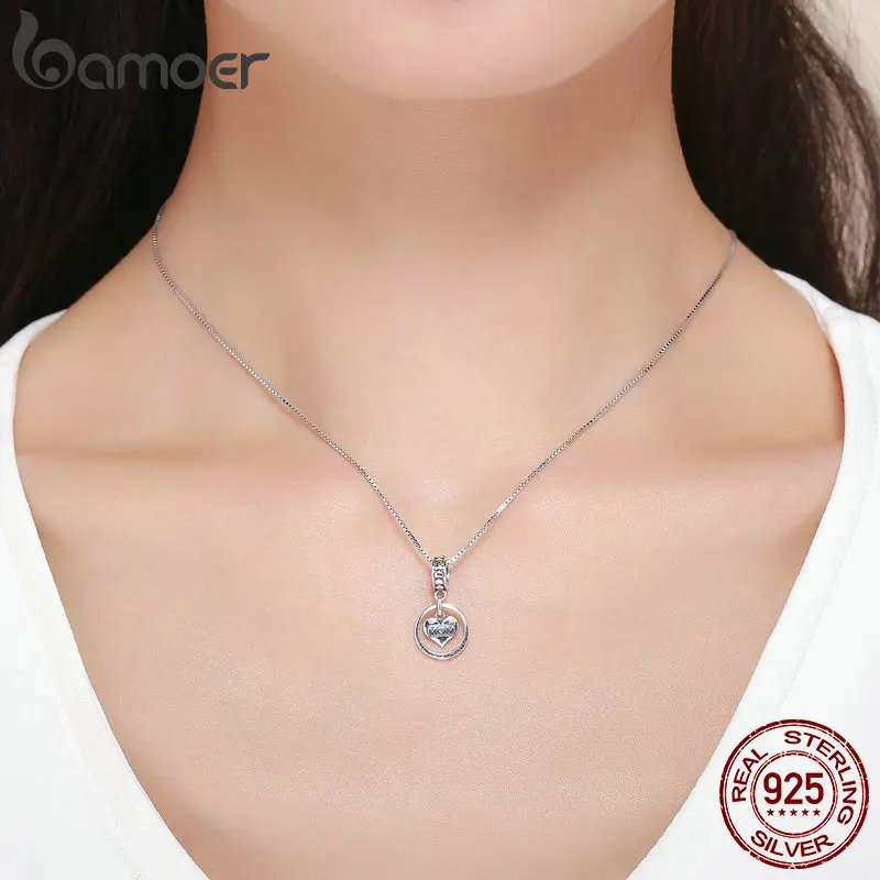 BAMOER 925 пробы серебро I Love u Forever для мамы гравировки бусины подходят шарма браслеты