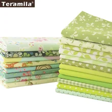 Teramila хлопок Ткань 20 различных зеленый серии саржа текстильной лоскутное шитье очарование пакеты метр Вышивание одеть Постельные принадлежности