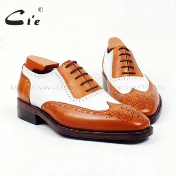 

cie Free shipping Custom handmade size 38-47 bespoke brogues men's oxford shoe calf leather inner/outsole brown/white shoe OX397