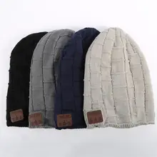 Горячая Распродажа зима теплая шерсть мягкая вязаная шапочка шапка беспроводные, с функцией Bluetooth Крышка гарнитура наушники Динамик Микрофон X3