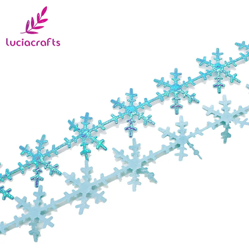 Lucia crafts 2 5 мм блестящая Снежинка кружевные ленты с отделкой декор для шитья сделай