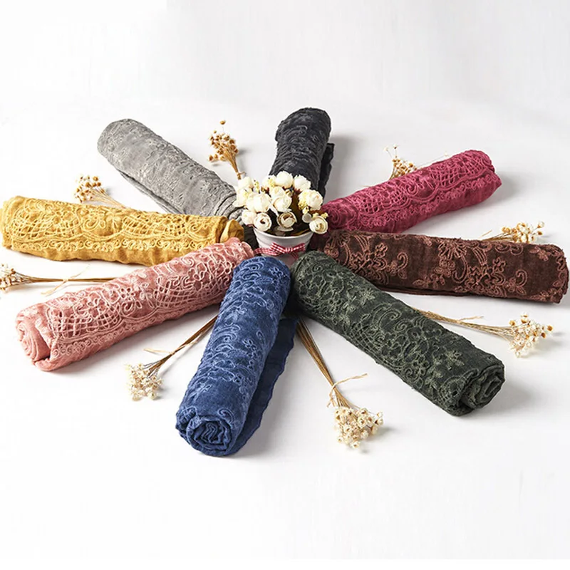 

New high quality cotton and linen literature, 190*88cm female is prevented bask in shawls embroidered scarf C025