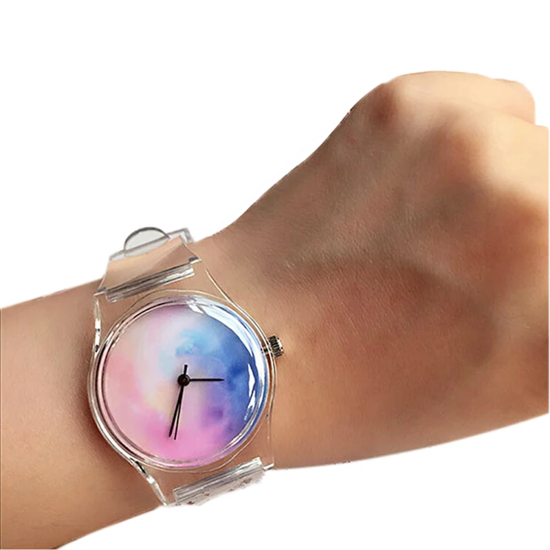 Quartz Transparent font b Watch b font Women Wristwatch Brand Luxury Simple Female Clock Wrist font