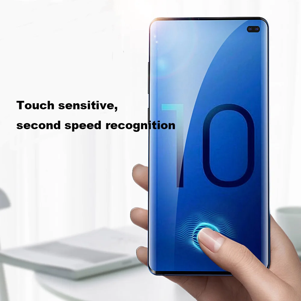 УФ-клей для защиты экрана samsung Galaxy S10 E S7 Edge S8 S9+ Plus Note8 Note 9 закаленное стекло полное покрытие ультрафиолетовый светильник