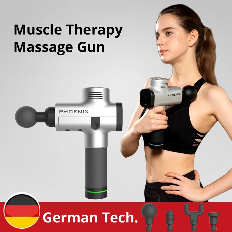 Muscle Theray Massage Gun Pain Relief after Exercising 3 Levels Speed Low Noise 4 Massage Heads Muscle Massager Tissue Therapy