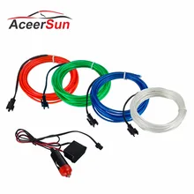 Aceersun светодиодный светильник с холодным светом, Автомобильный декоративный светильник, окружающий светильник, 12 В, автоматический задний светильник, флуоресцентный, красный, зеленый, синий, белый, 1 м, 2 м, комплект