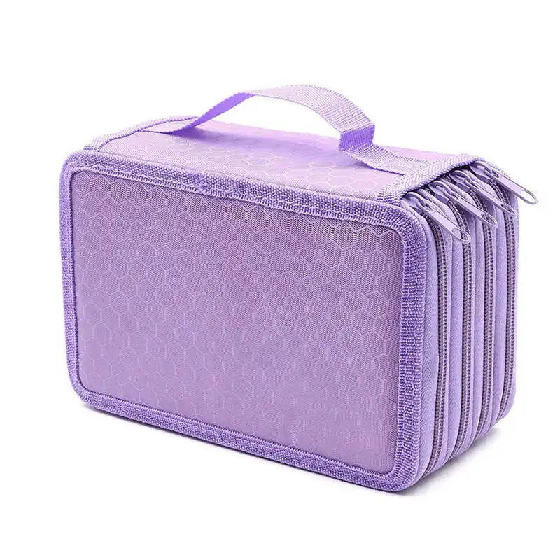 

72 Holes 4 Layers Pencil Case For School Student Oxford Bag Marker Storage Colored Pencils Pen School Supplies Purple