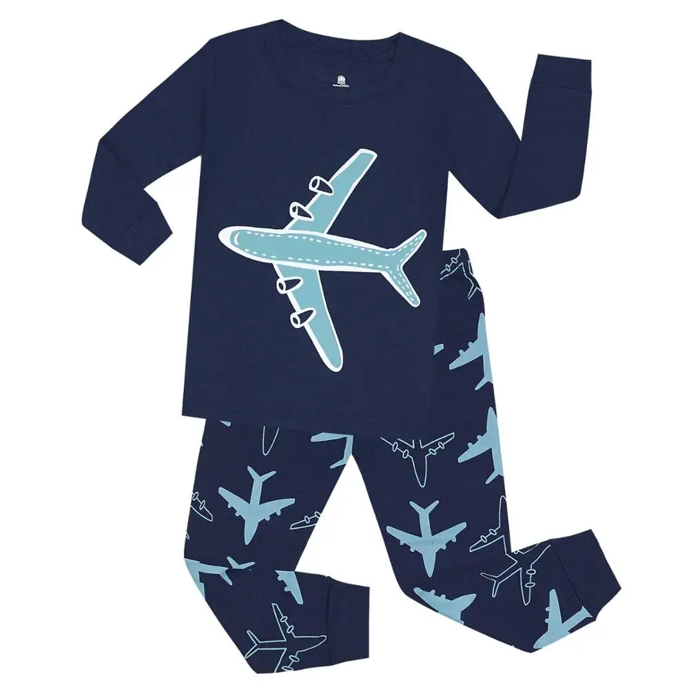 Пижамные комплекты принцессы с принтом для девочек детская одежда для сна с рисунком самолета детская одежда для сна с длинными рукавами Детская Пижама, мальчиковая Пижама для детей от 1 до 7 лет - Цвет: H30