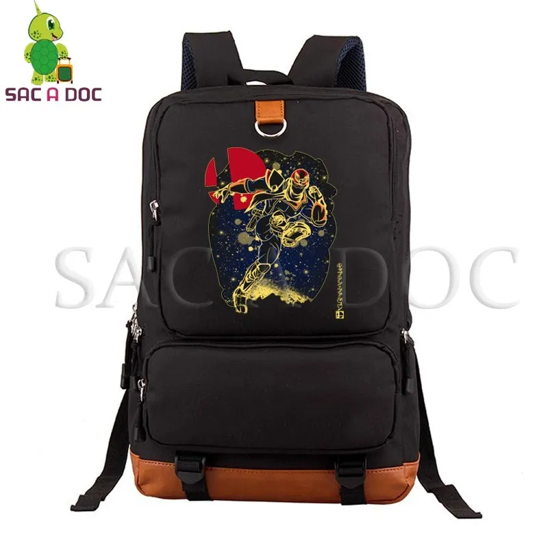 

Cartoon Captain Falcon F-zero Fluorescence Backpack Women Men Laptop Backpack School Bags for Teenage Girls Boys Travel Bags