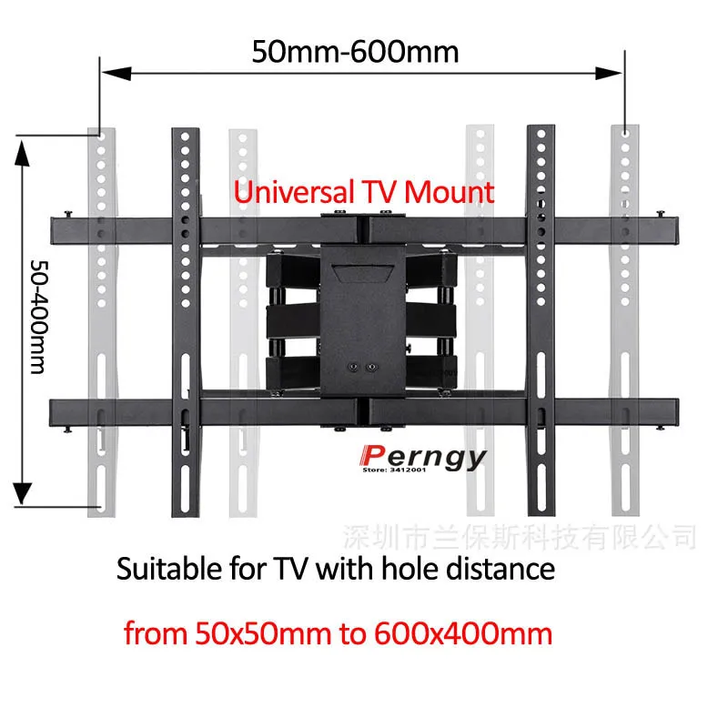 DL-D-Q164 3"-70" 6" VESA 600X400 45 кг полный motion 6 Рука Регулируемый Кронштейн для ТВ arm изогнутые ЖК настенного монтажа светодиодная стойка поворотная