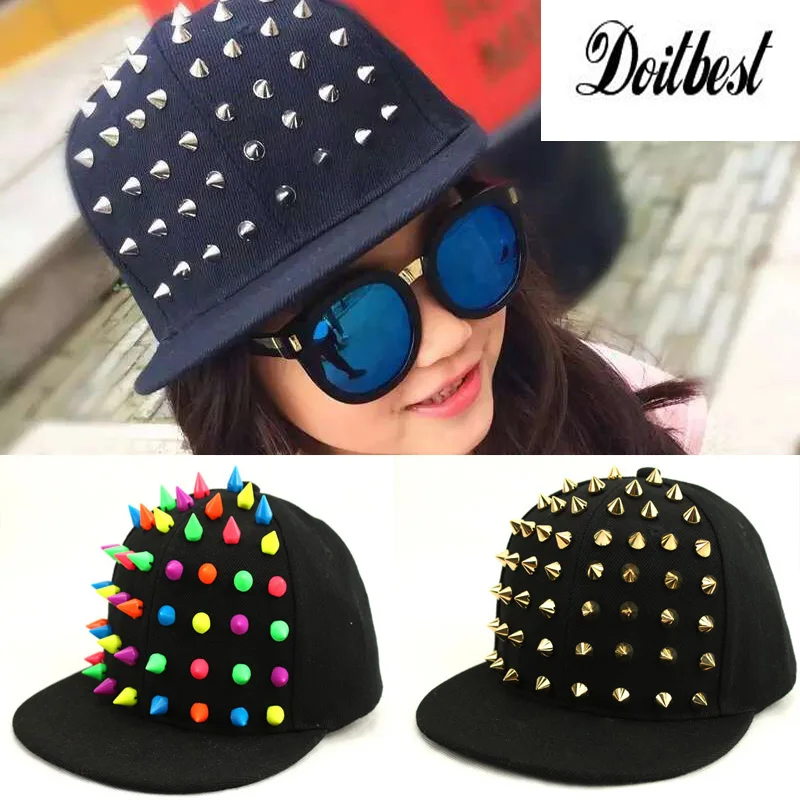 Детская бейсболка с заклепками в стиле хип хоп|hop cap|kids baseball capsbaseball cap |